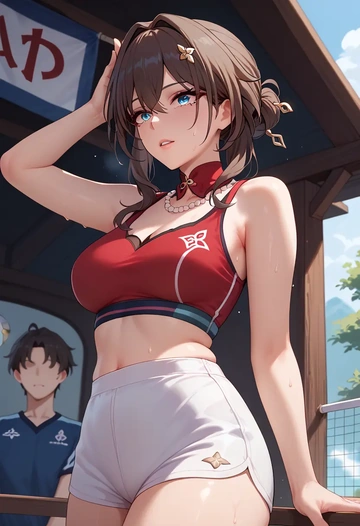 star rail,ruan mei,volleyball uniform  - AI generated anime art